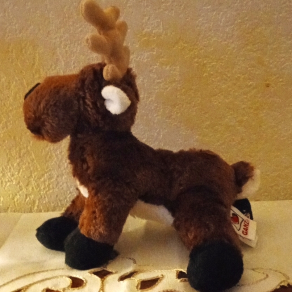 GANZ Webkinz Reindeer Stuffed Animal Plushy Antlers